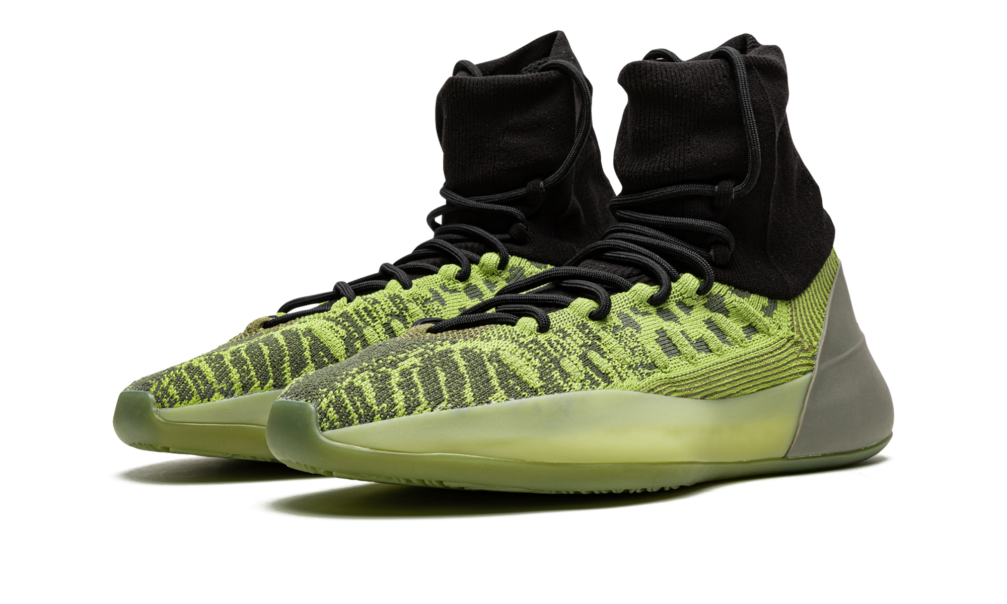 adidas yeezy bsktbl knit energy glow+HR0811+diagnol left view