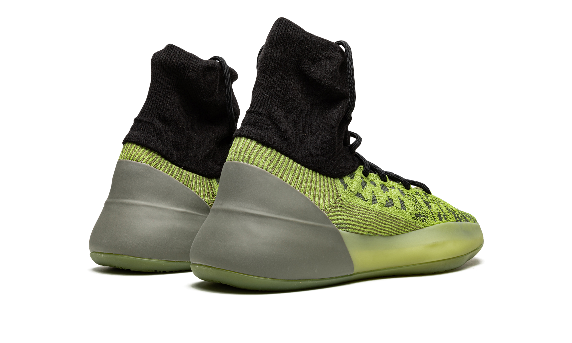 adidas yeezy bsktbl knit energy glow+HR0811+diagnol right behind view