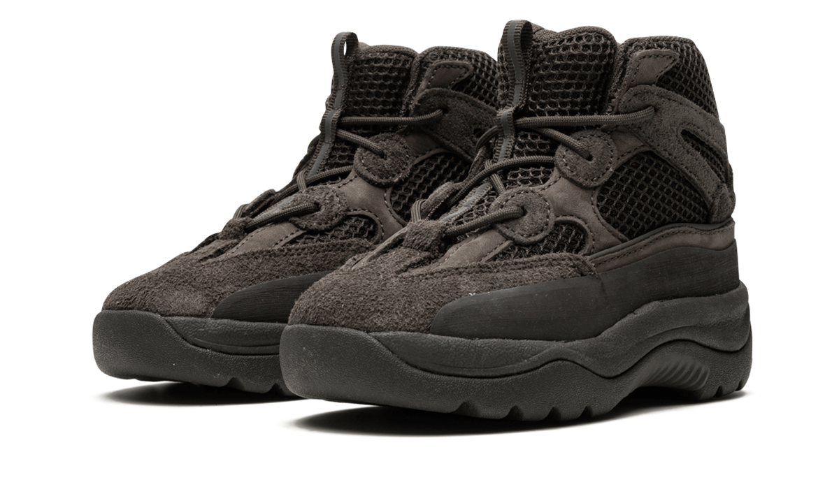 adidas yeezy desert boot oil infants+EG6684+diagnol left view
