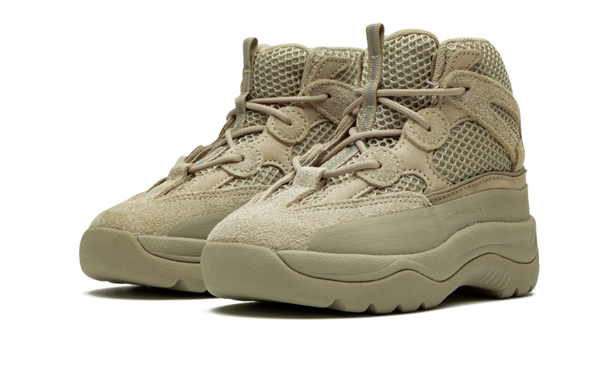 adidas yeezy desert boot rock infants+EG6683+diagnol left view