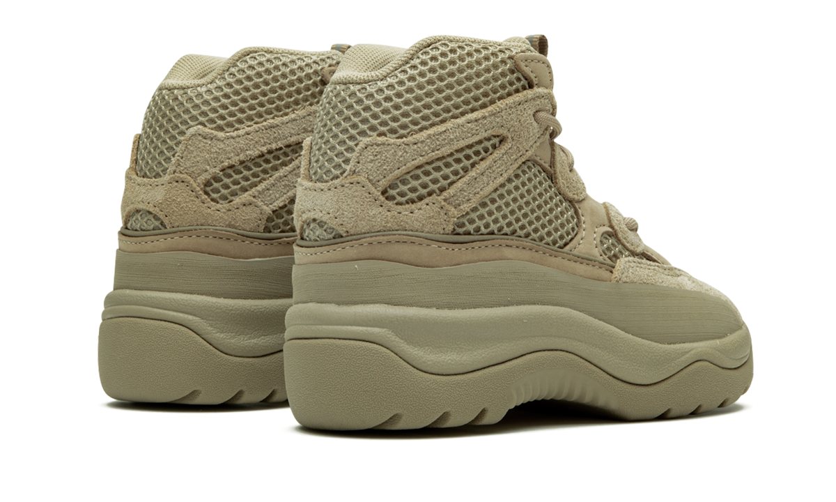 adidas yeezy desert boot rock infants+EG6683+diagnol right behind view