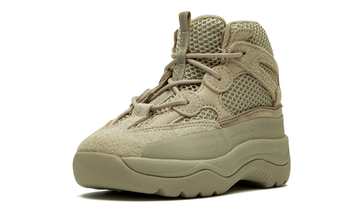 adidas yeezy desert boot rock infants+EG6683+left diagnol single view