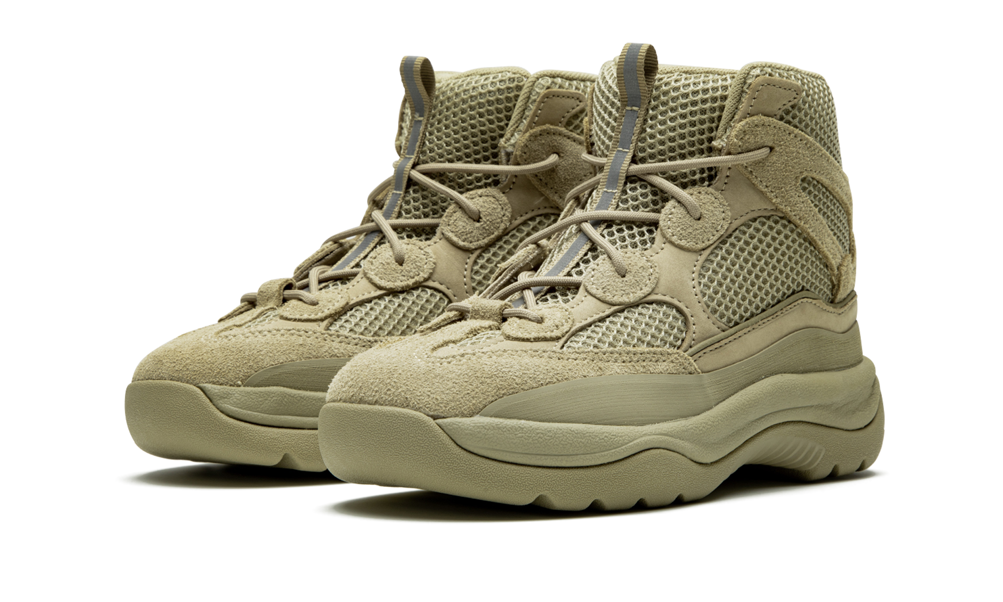 adidas yeezy desert boot rock kids+EG6490+diagnol left view