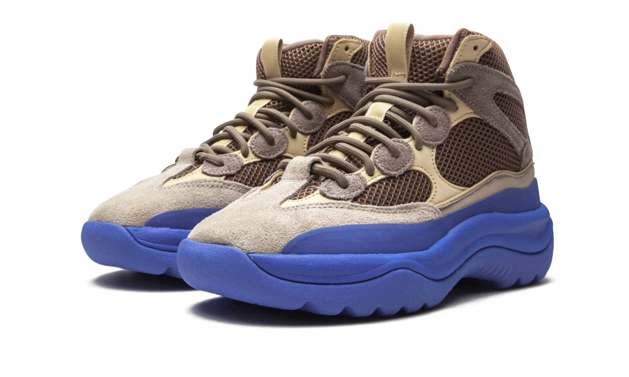adidas yeezy desert boot taupe blue+GY0374+diagnol left view