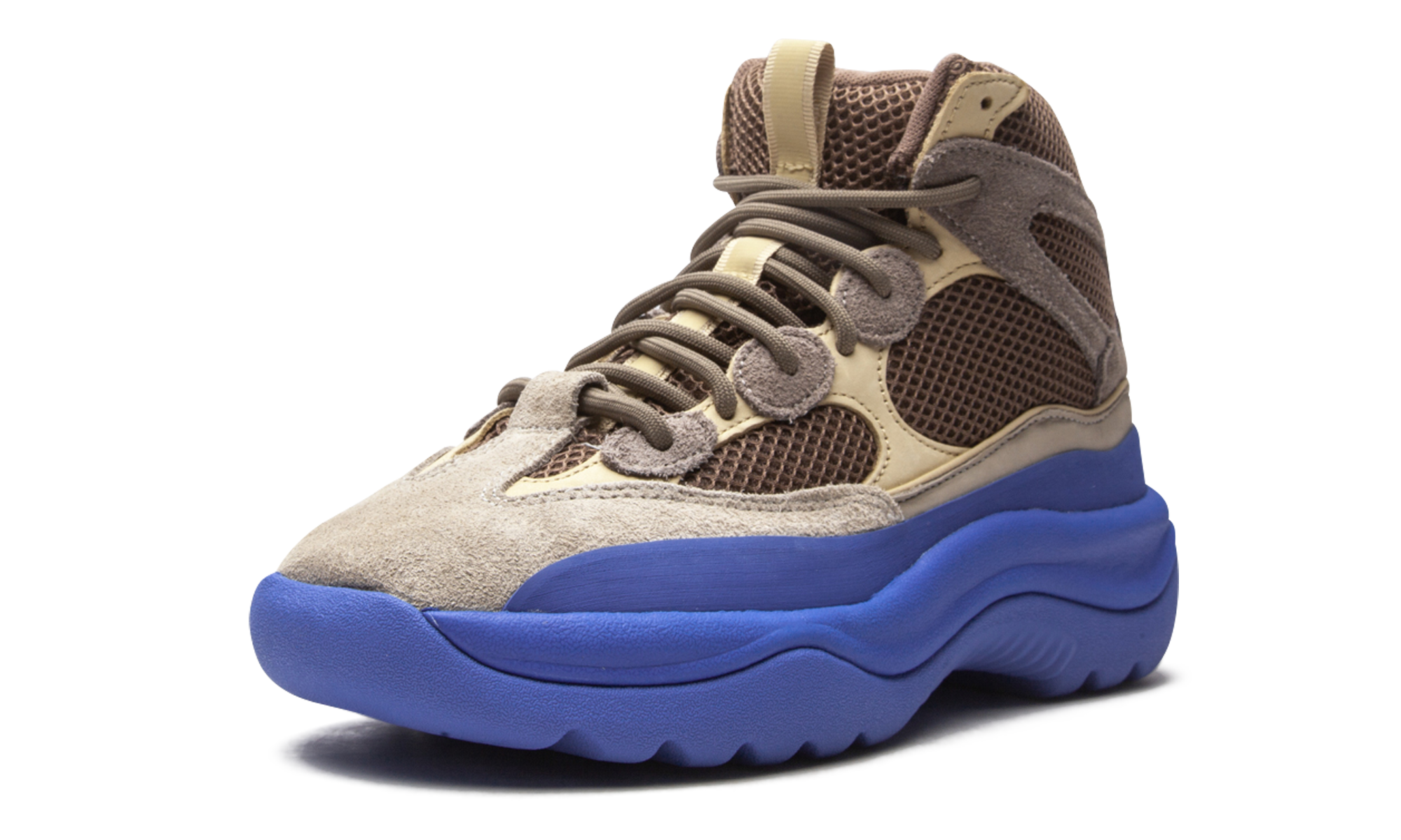 adidas yeezy desert boot taupe blue+GY0374+left diagnol single view