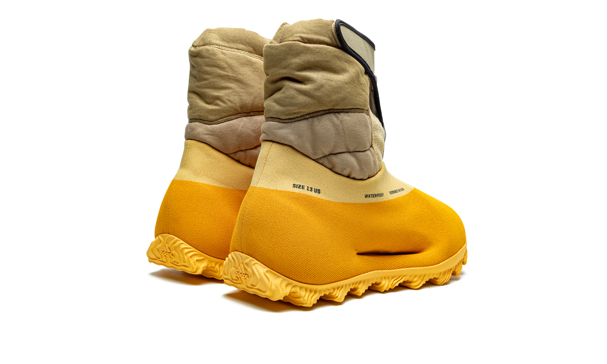 adidas yeezy knit rnr boot sulfur+GY1824+diagnol right behind view