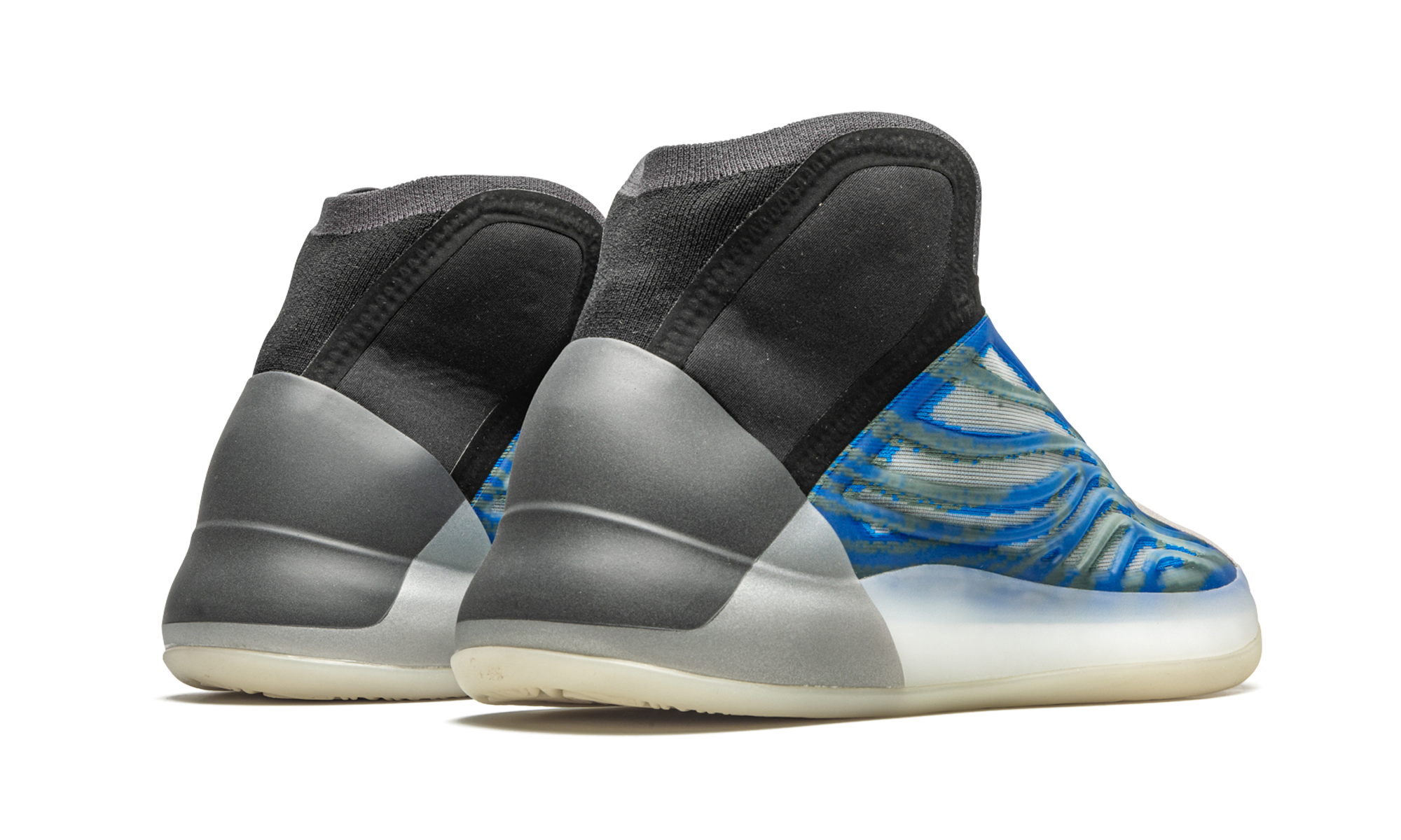 adidas yeezy qntm bsktbl frozen blue+GX5049+diagnol right behind view