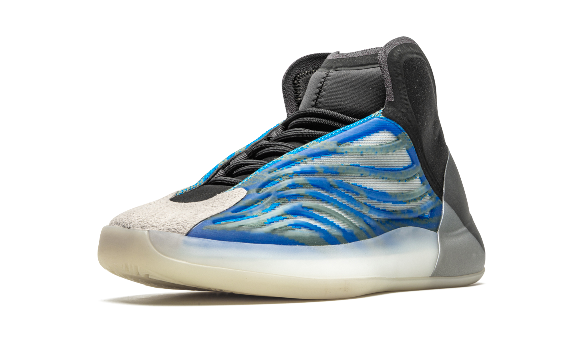 adidas yeezy qntm bsktbl frozen blue+GX5049+left diagnol single view