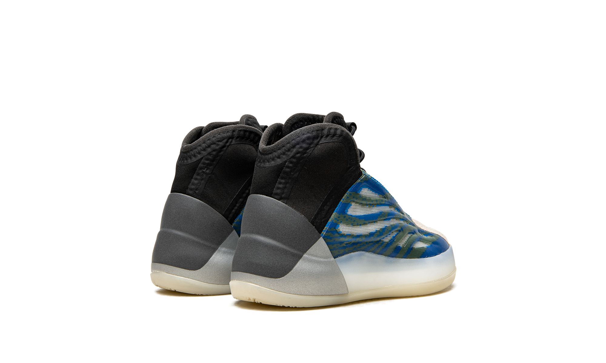 adidas yeezy qntm frozen blue infants+GZ8870+diagnol right behind view