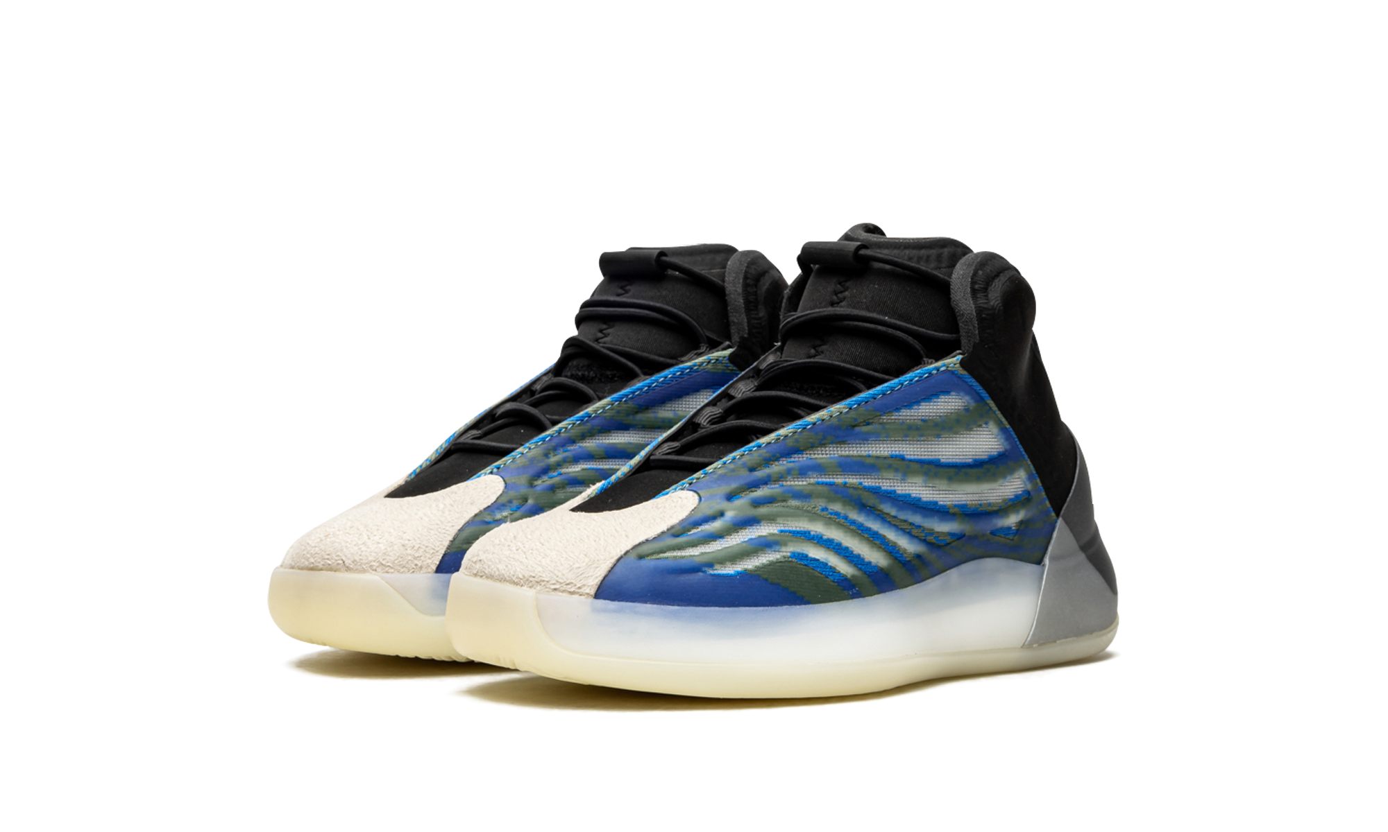 adidas yeezy qntm frozen blue kids+GZ8871+diagnol left view