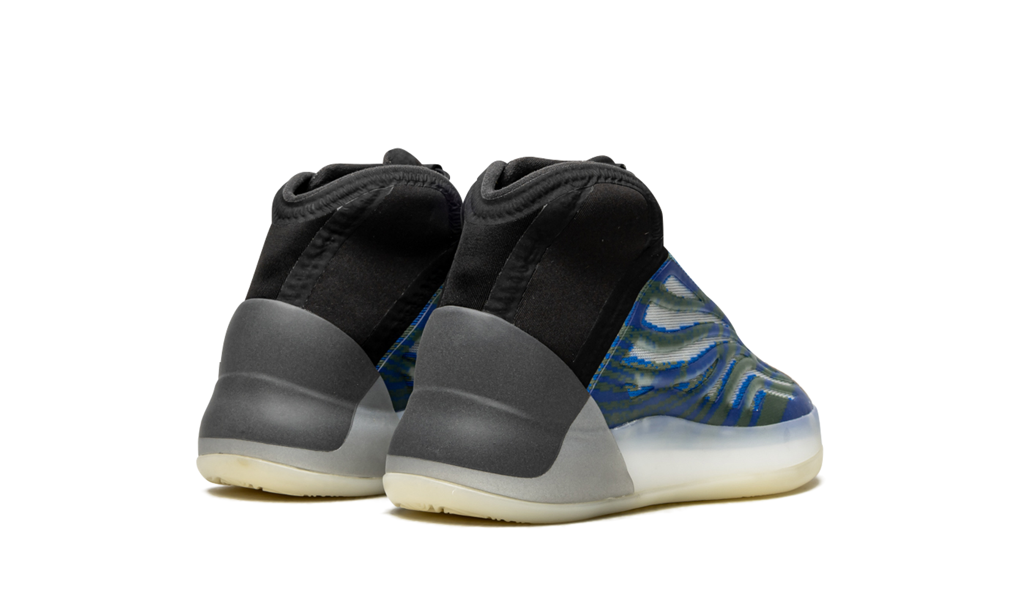 adidas yeezy qntm frozen blue kids+GZ8871+diagnol right behind view