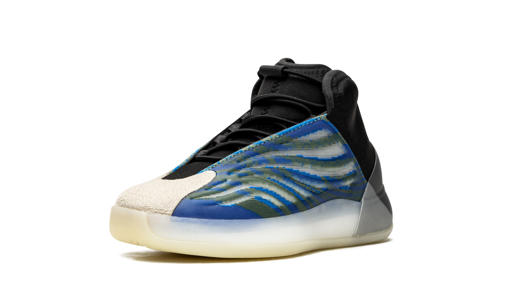 adidas yeezy qntm frozen blue kids+GZ8871+left diagnol single view