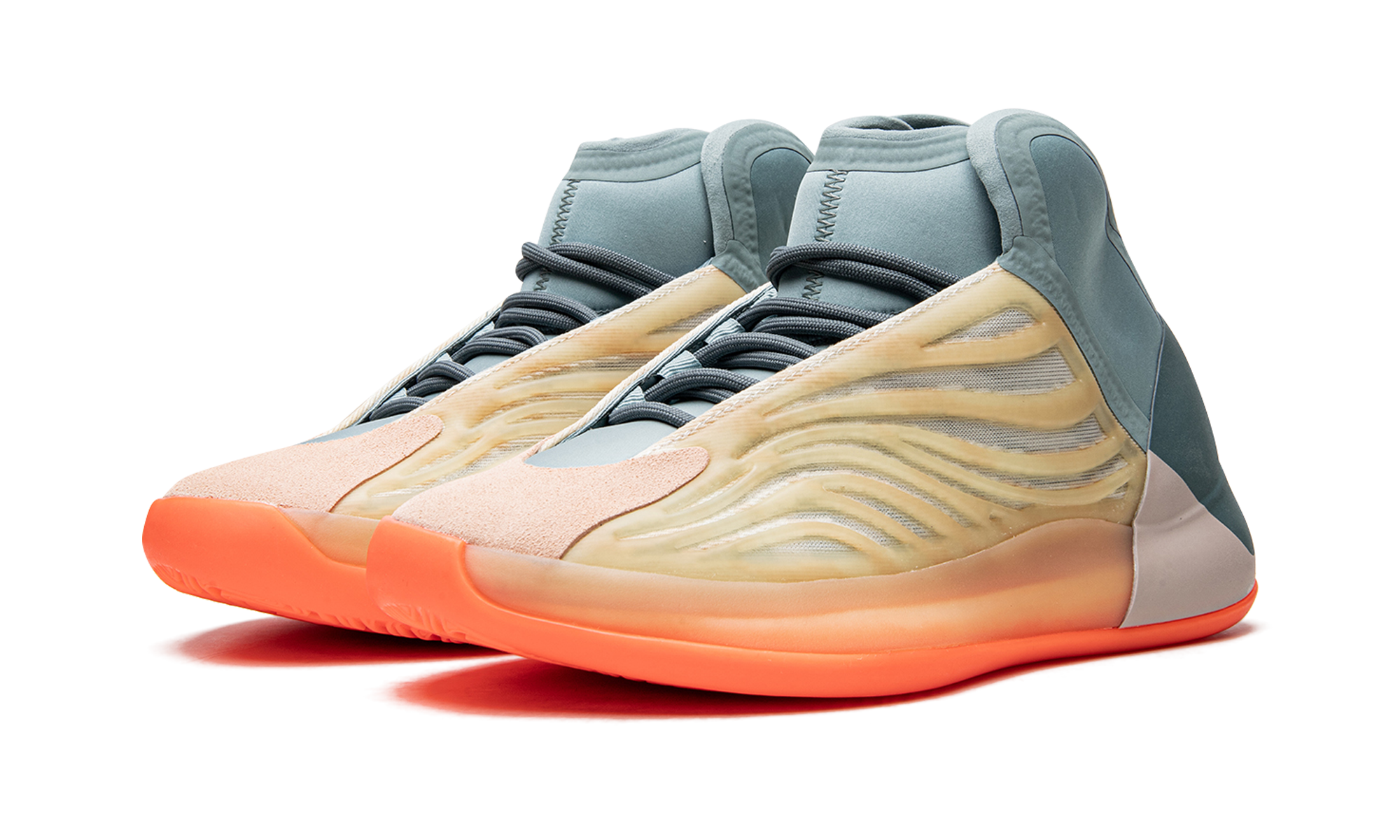 adidas yeezy qntm hi res coral+HP6595+diagnol left view