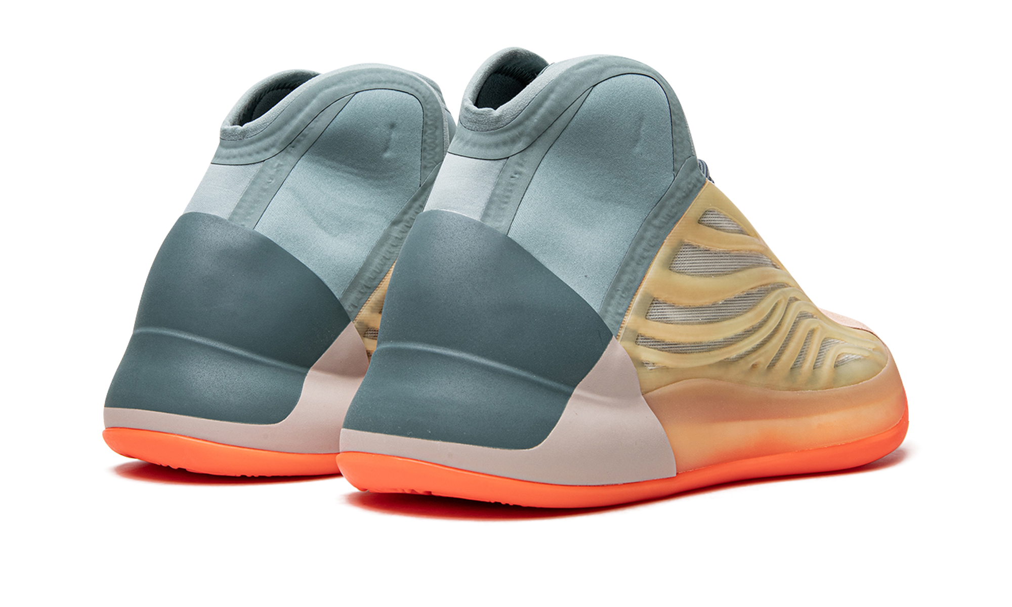 adidas yeezy qntm hi res coral+HP6595+diagnol right behind view
