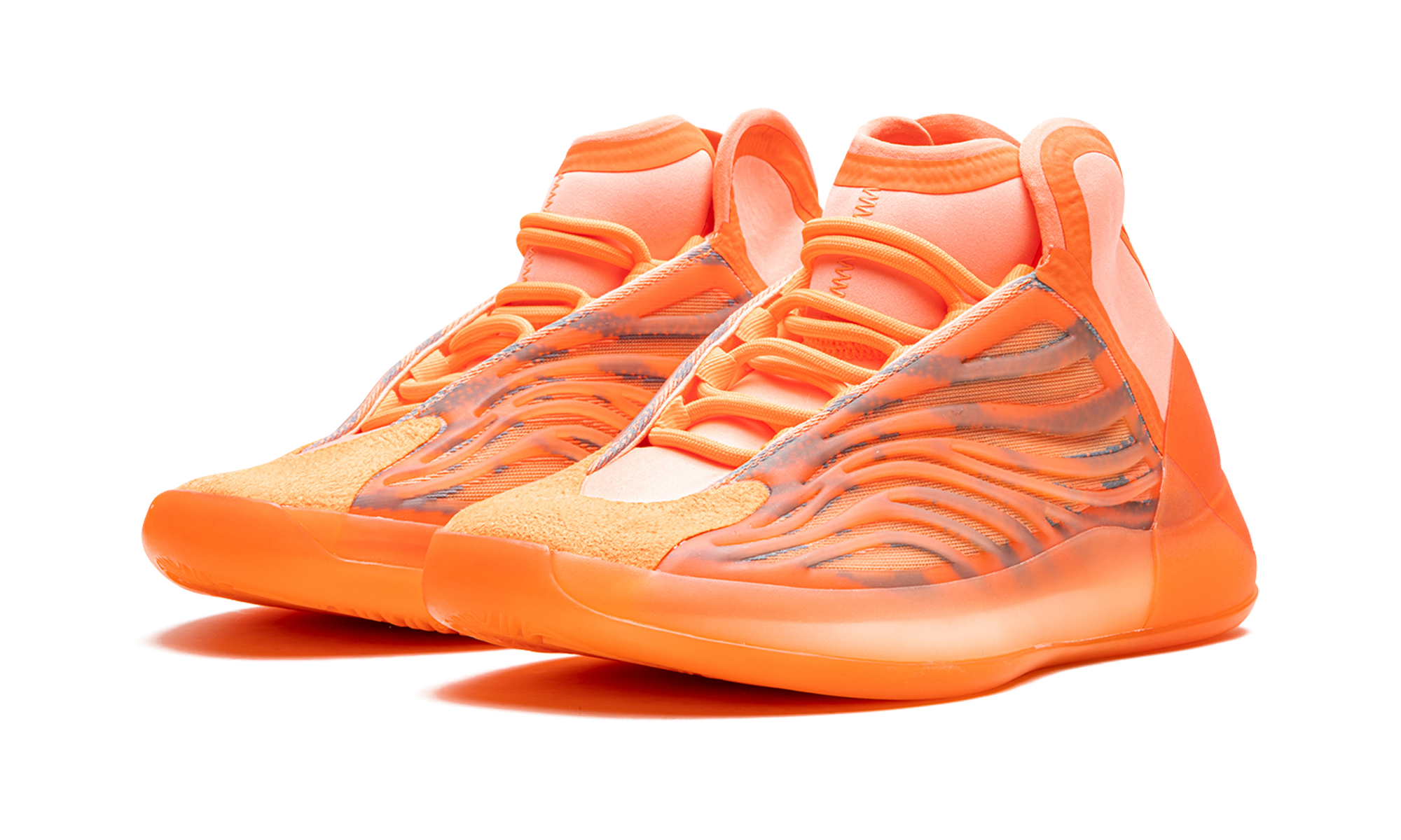 adidas yeezy qntm hi res orange+GW5308+diagnol left view