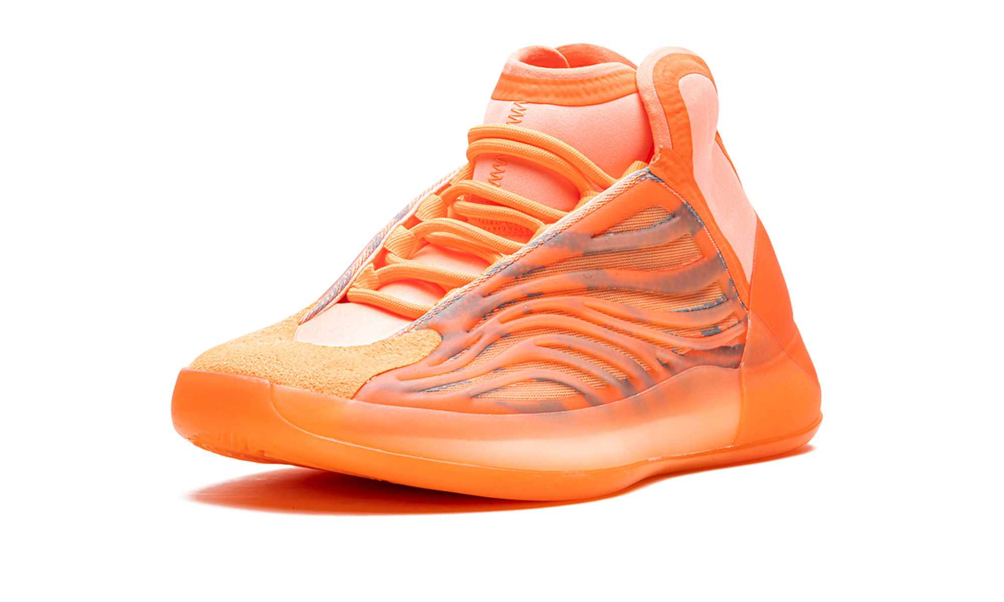 adidas yeezy qntm hi res orange+GW5308+left diagnol single view