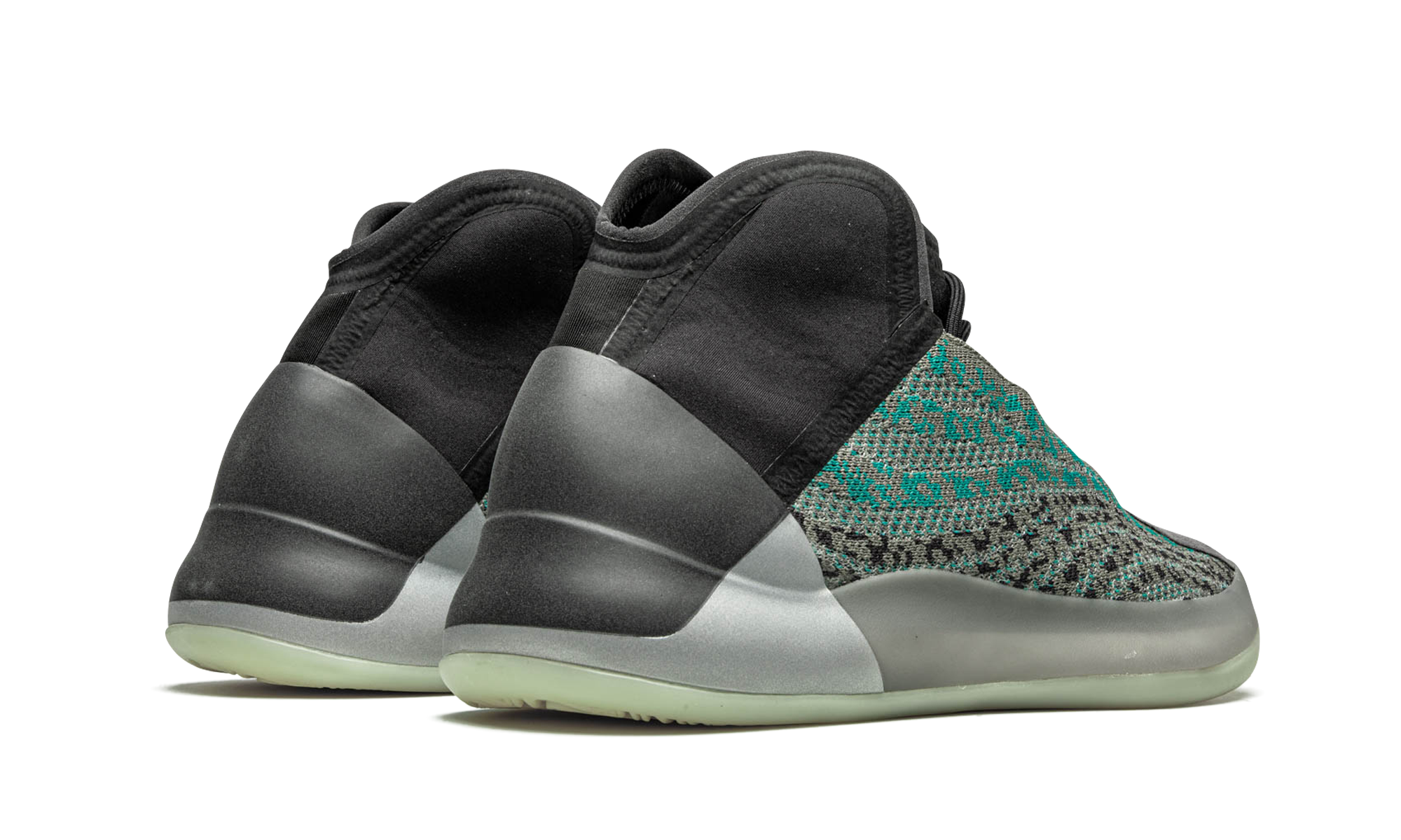 adidas yeezy qntm teal blue+G58864+diagnol right behind view