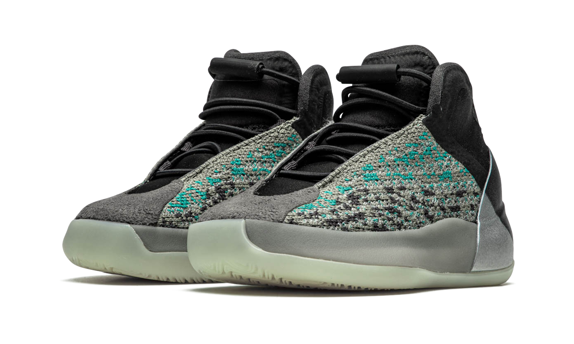 adidas yeezy qntm teal blue infants+G58866+diagnol left view