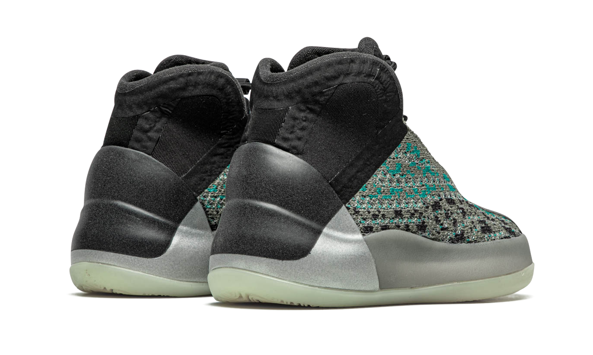 adidas yeezy qntm teal blue infants+G58866+diagnol right behind view