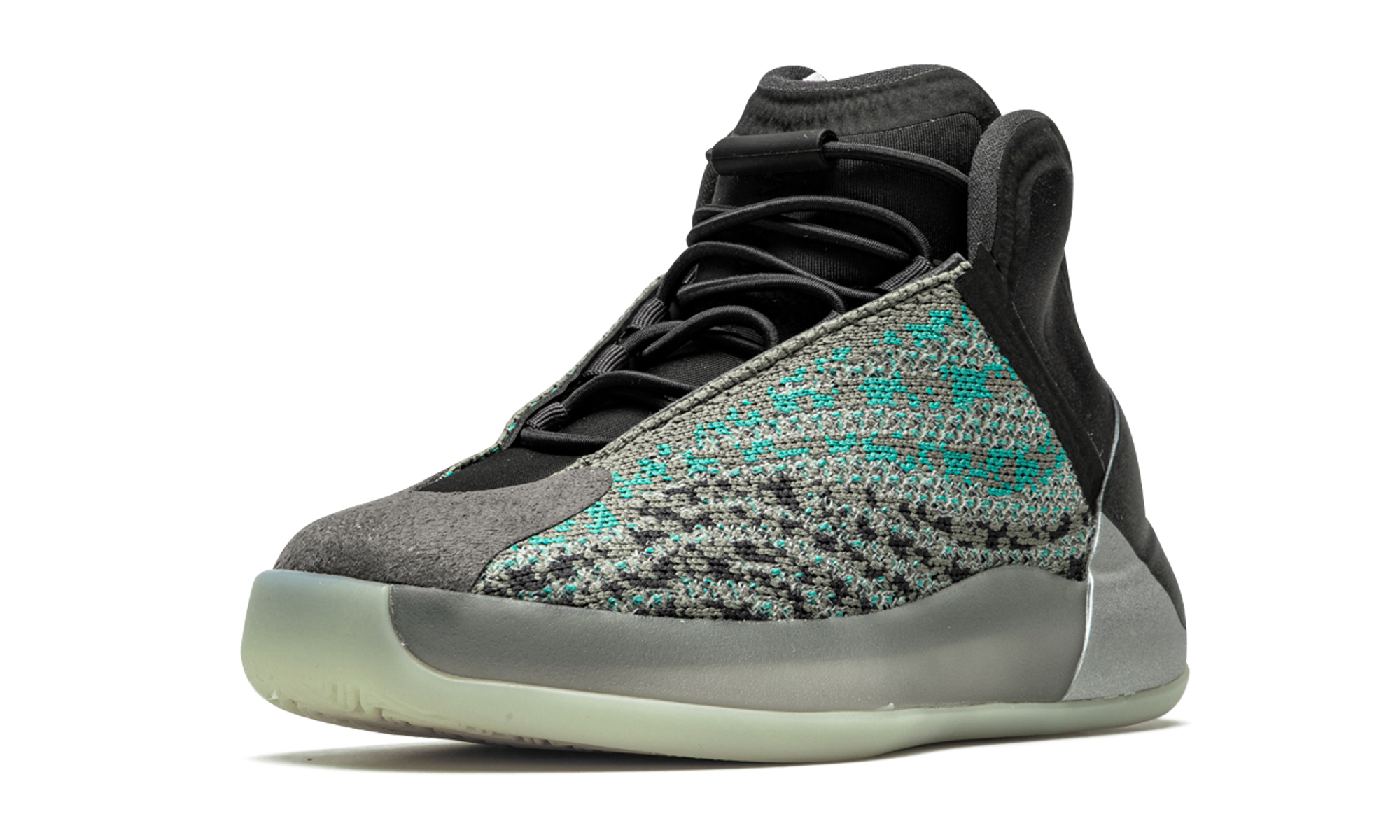 adidas yeezy qntm teal blue kids+G58865+left diagnol single view