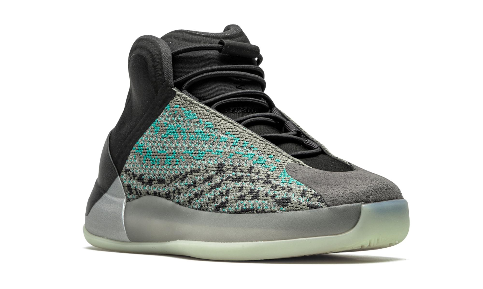 adidas yeezy qntm teal blue kids+G58865+diagnol right view