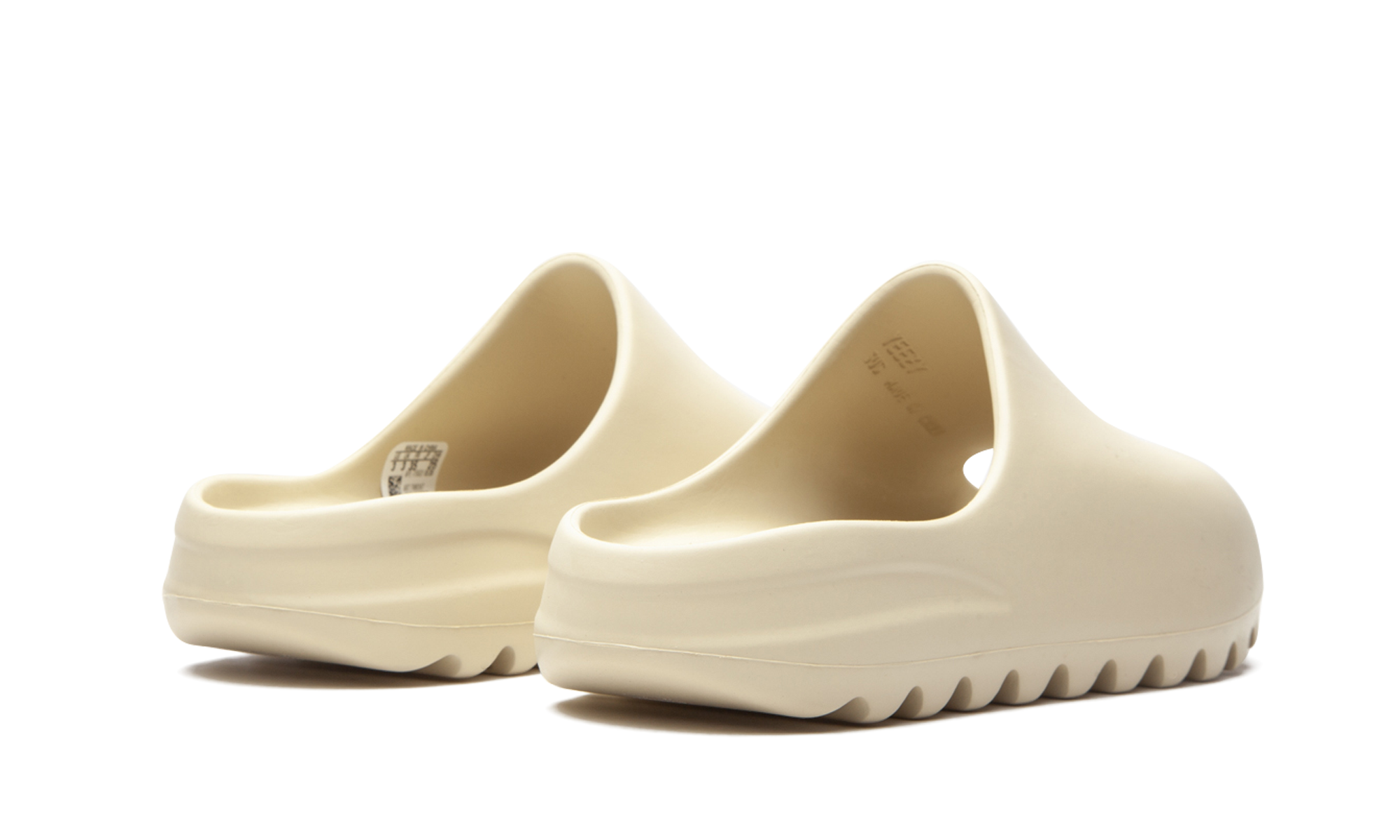 adidas yeezy slide bone kids+FW6347+diagnol right behind view