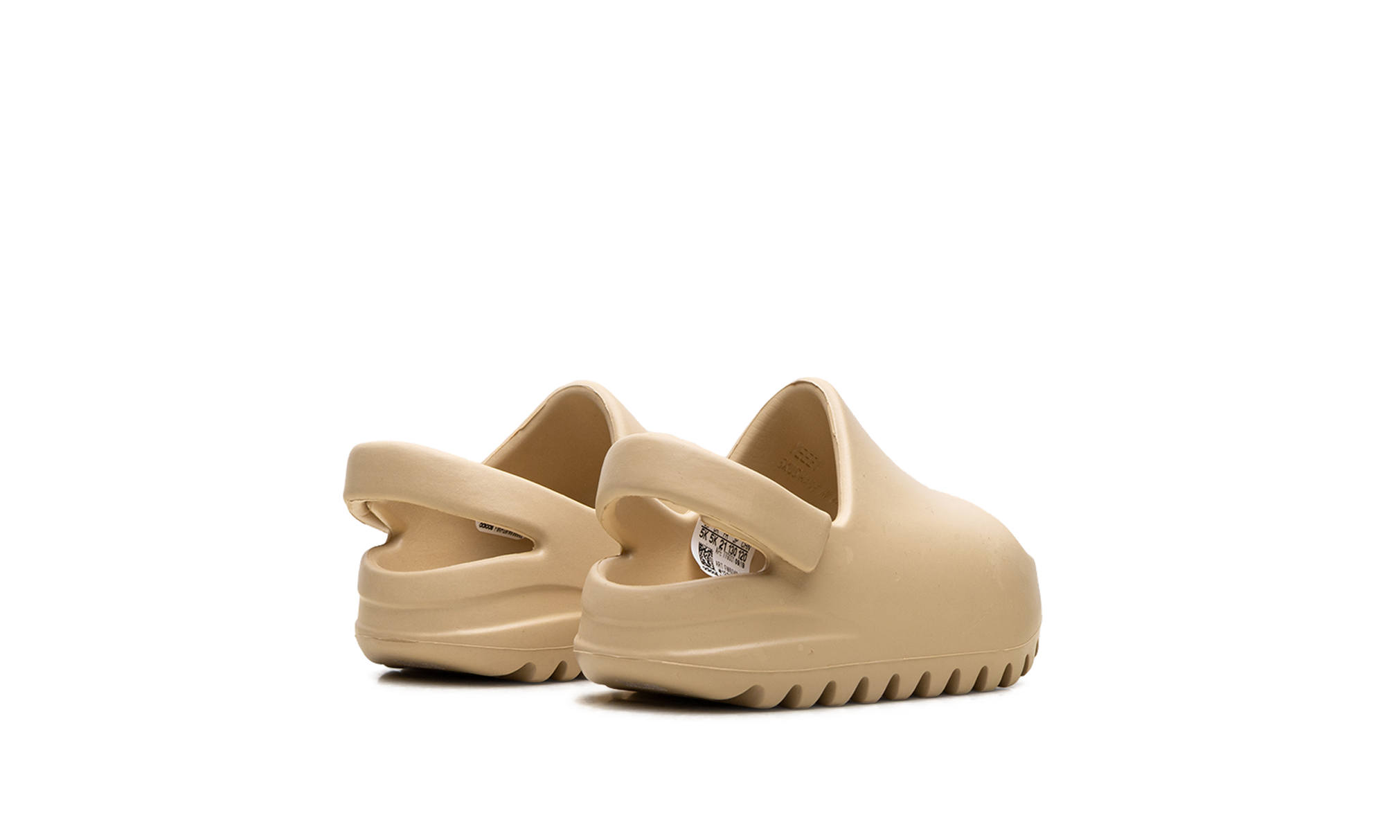 adidas yeezy slide desert sand infants+FW6348+diagnol right behind view