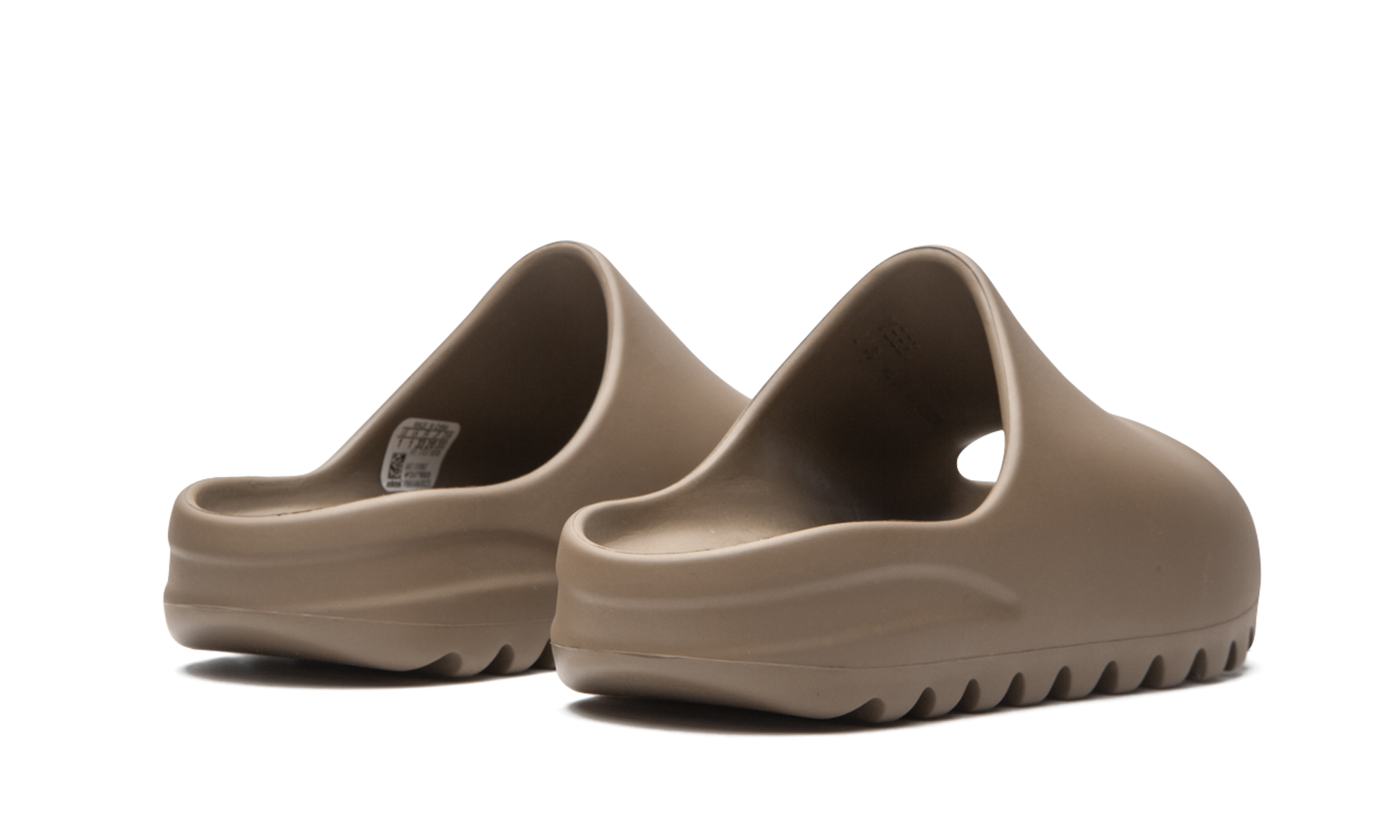 adidas yeezy slide earth brown kids+FV9907+diagnol right behind view