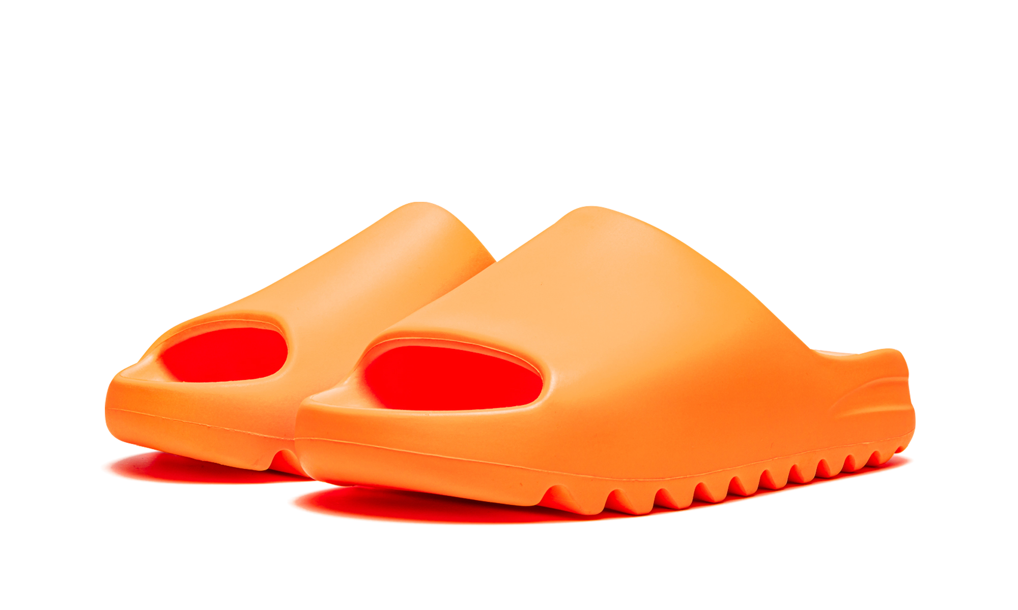adidas yeezy slide enflame orange+GZ0953+diagnol left view