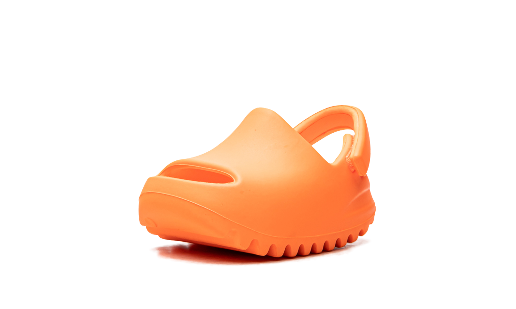 adidas yeezy slide enflame orange infants+GZ0955+left diagnol single view
