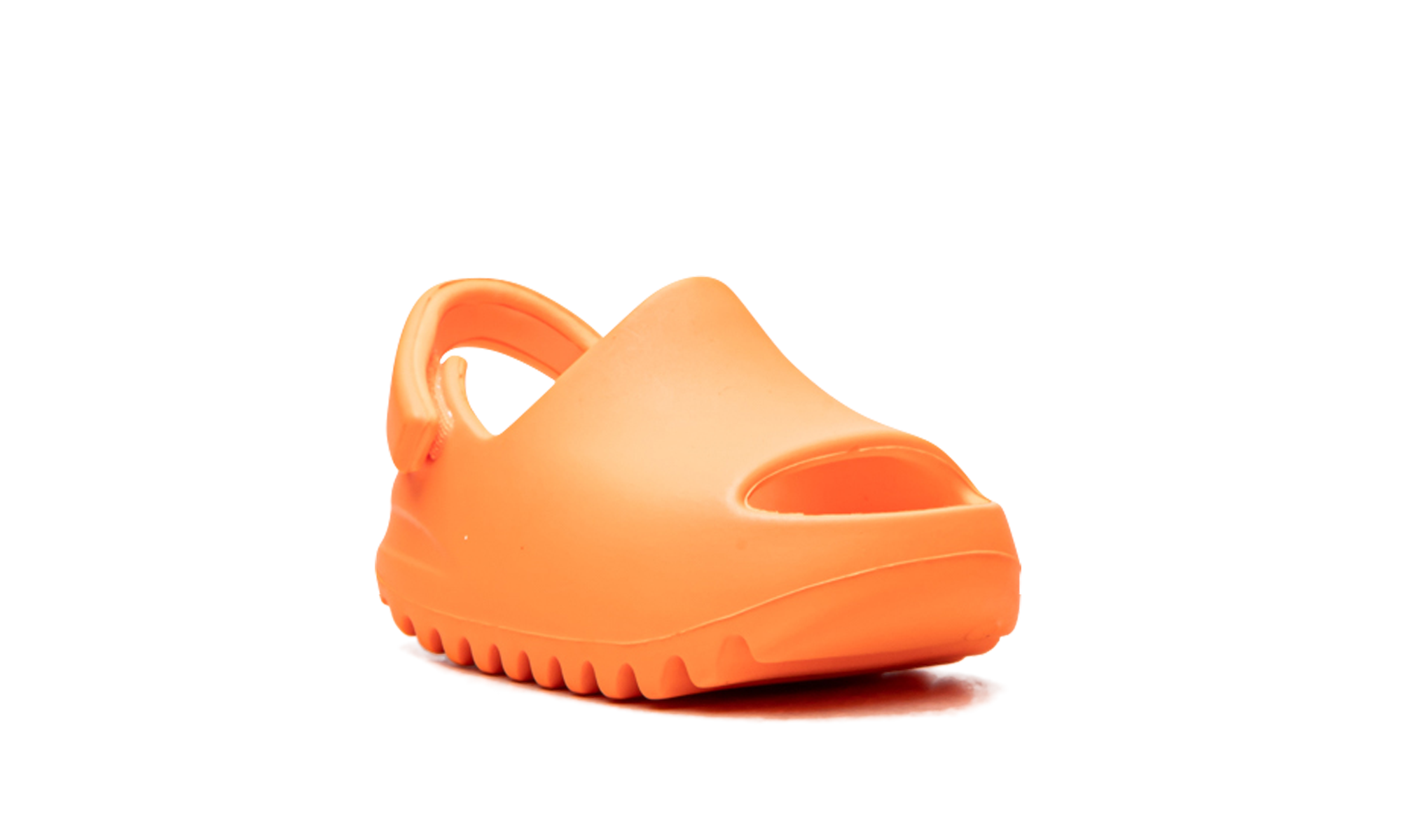 adidas yeezy slide enflame orange infants+GZ0955+diagnol right view