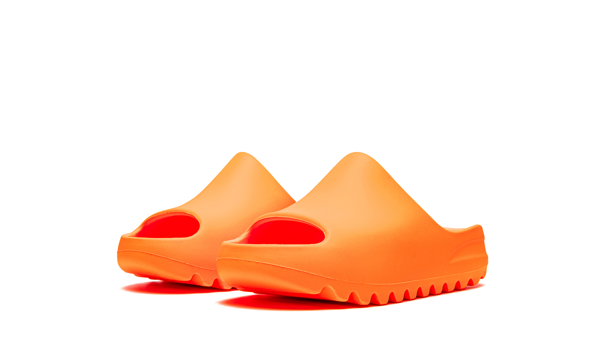 adidas yeezy slide enflame orange kids+GZ0954+diagnol left view