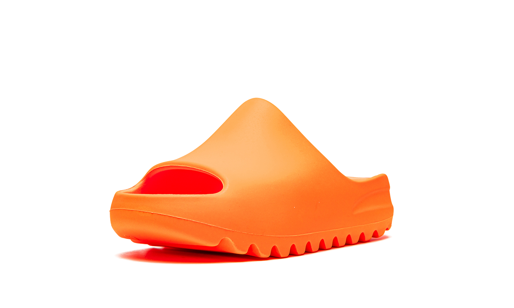 adidas yeezy slide enflame orange kids+GZ0954+left diagnol single view