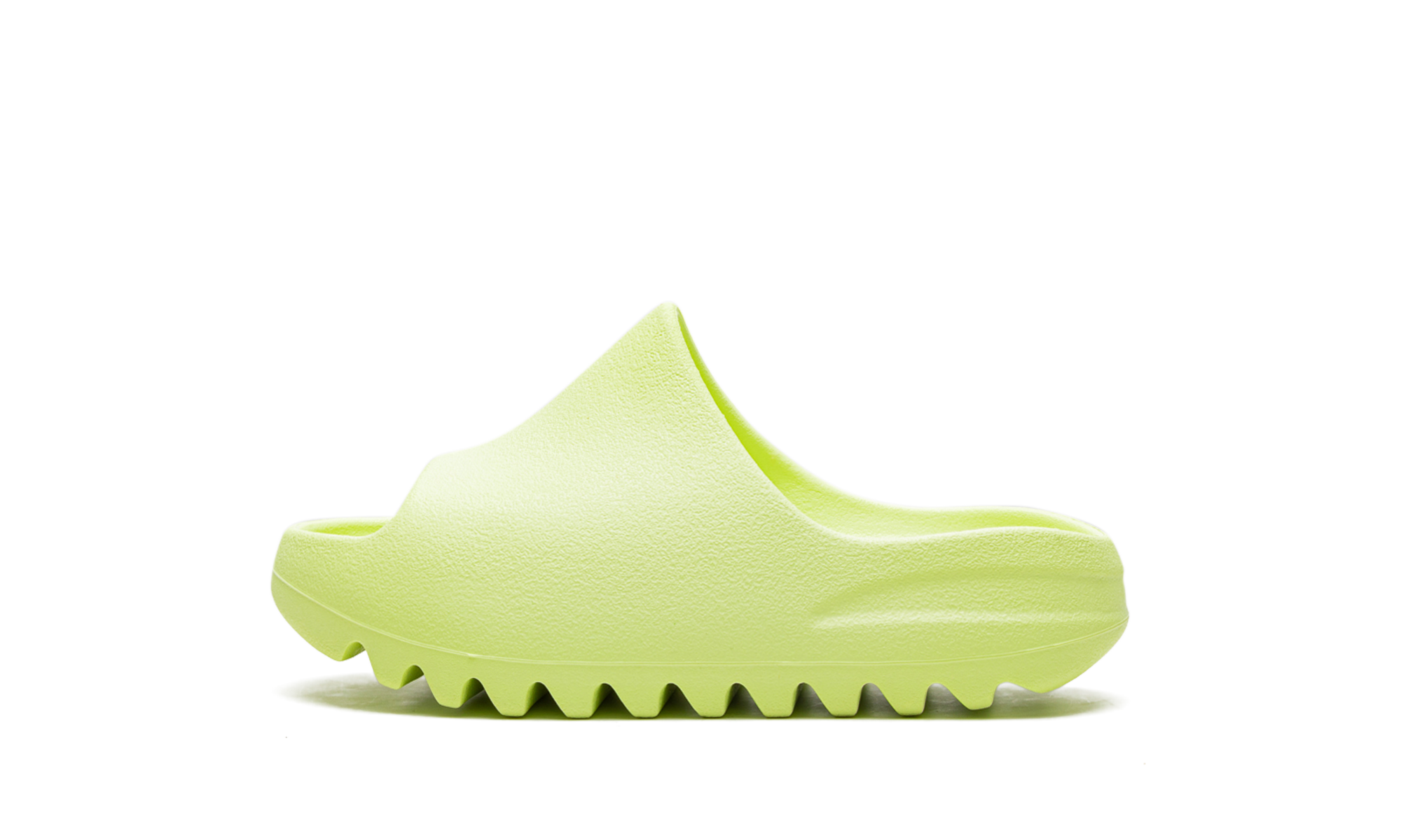 adidas yeezy slide glow green 2022 kids+HQ4116+diagnol right view 1