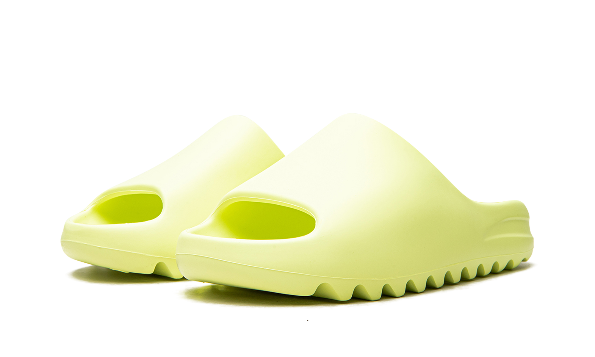 adidas yeezy slide glow green+GX6138+diagnol left view