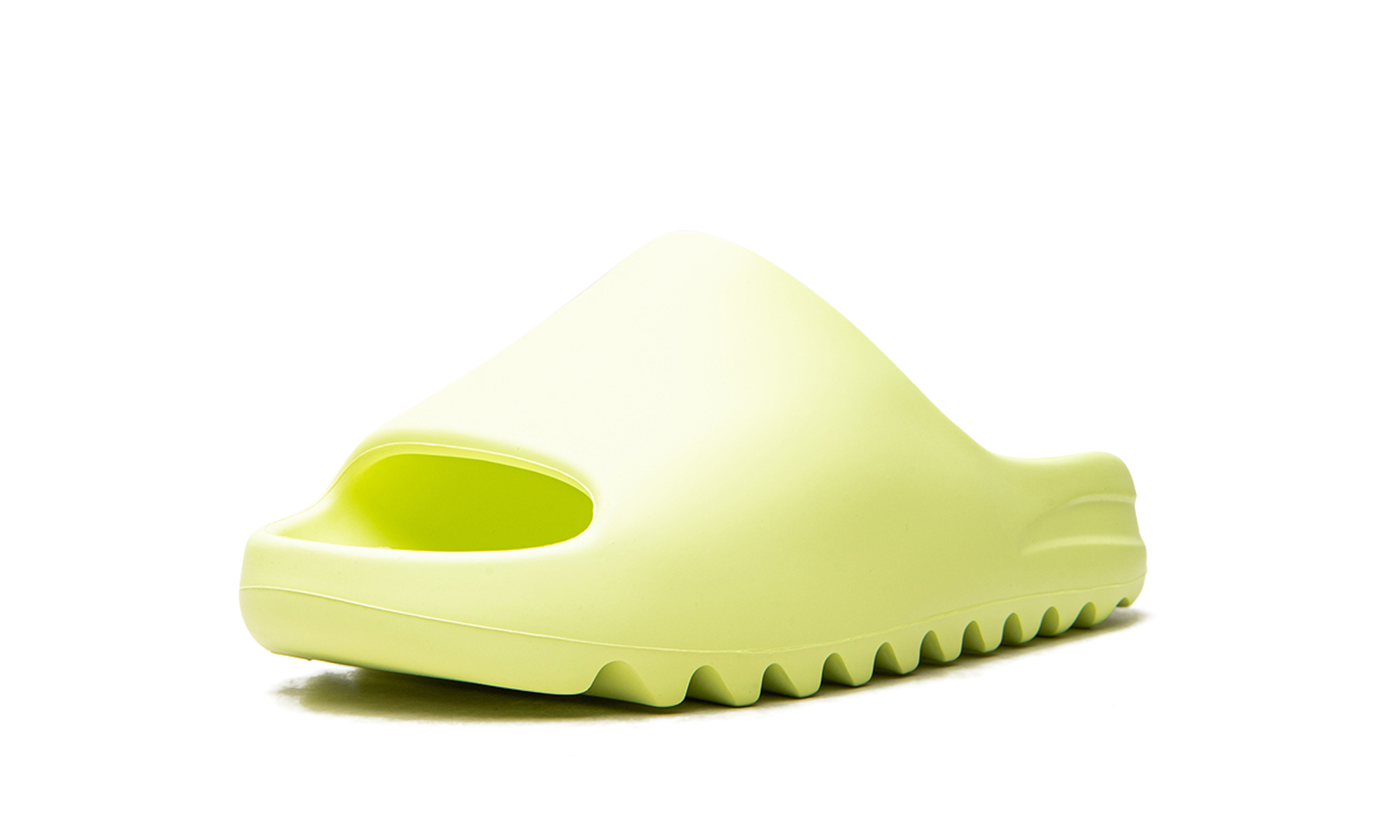 adidas yeezy slide glow green+GX6138+left diagnol single view