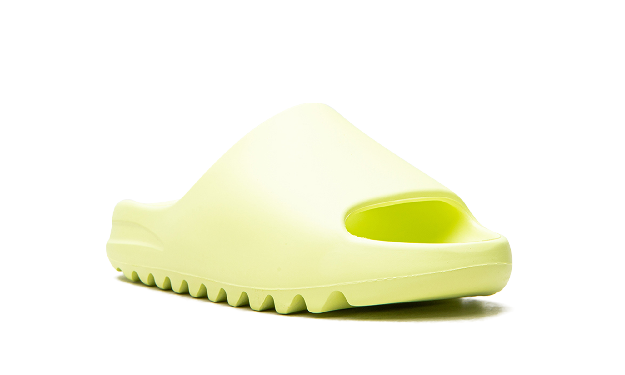 adidas yeezy slide glow green+GX6138+diagnol right view