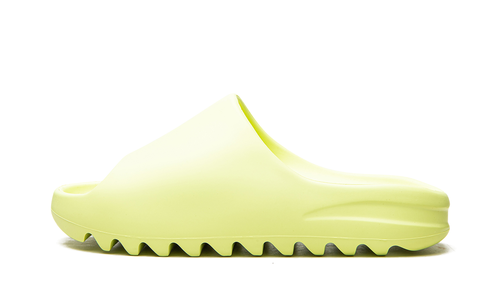 adidas yeezy slide glow green+GX6138+diagnol right view 2