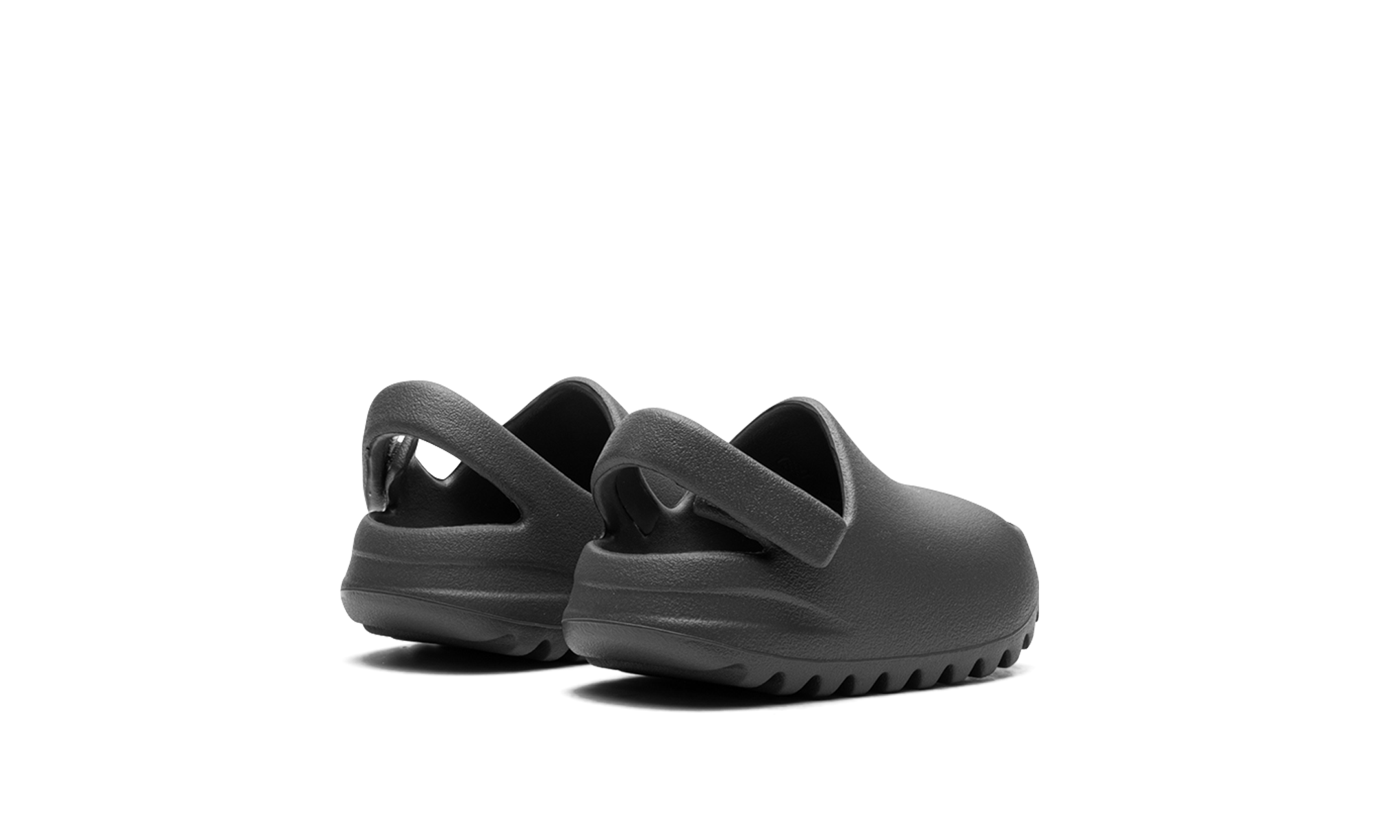 adidas yeezy slide granite infants+ID4136+diagnol right behind view