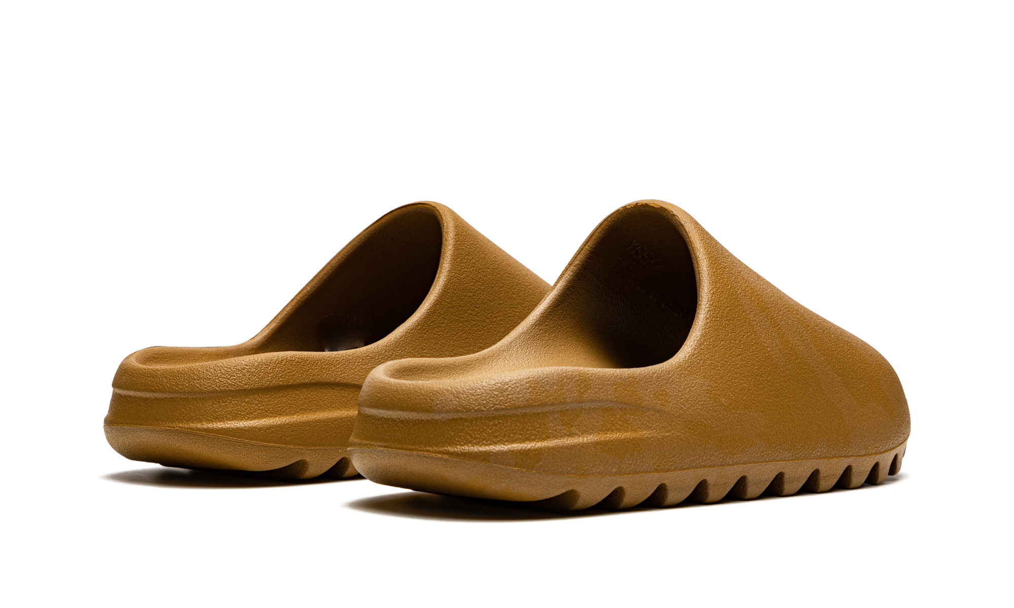 adidas yeezy slide ochre+GW1931+diagnol right behind view