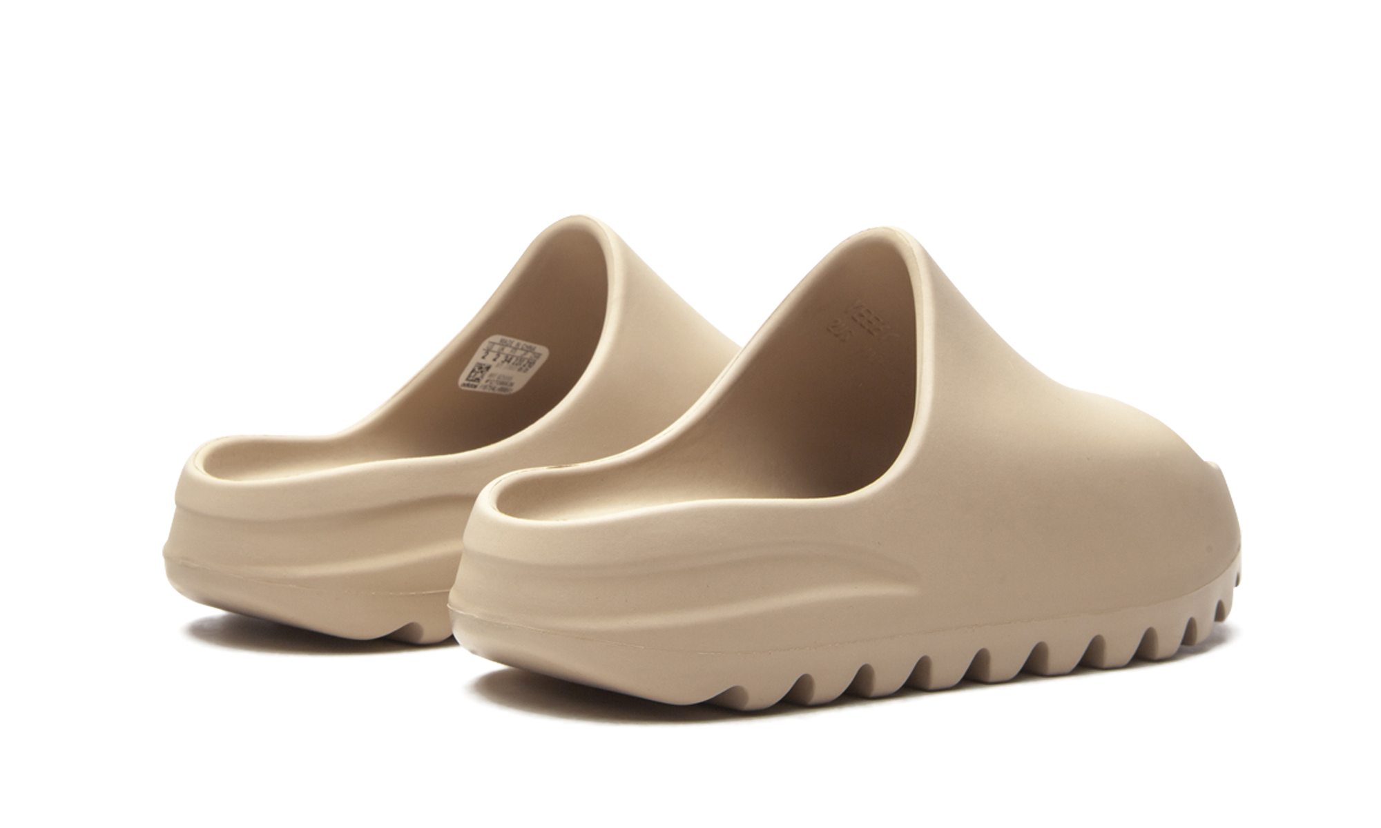 adidas yeezy slide pure first release kids+GZ5555+diagnol right behind view