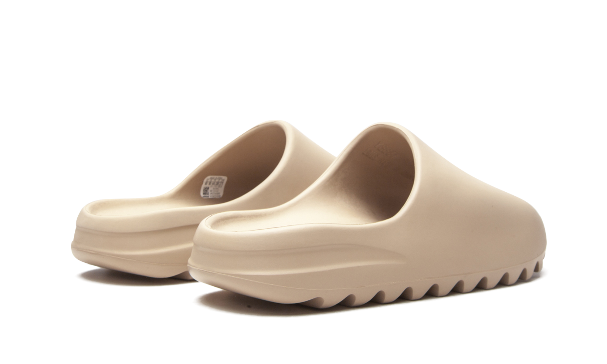 adidas yeezy slide pure restock pair+GW1934+diagnol right behind view