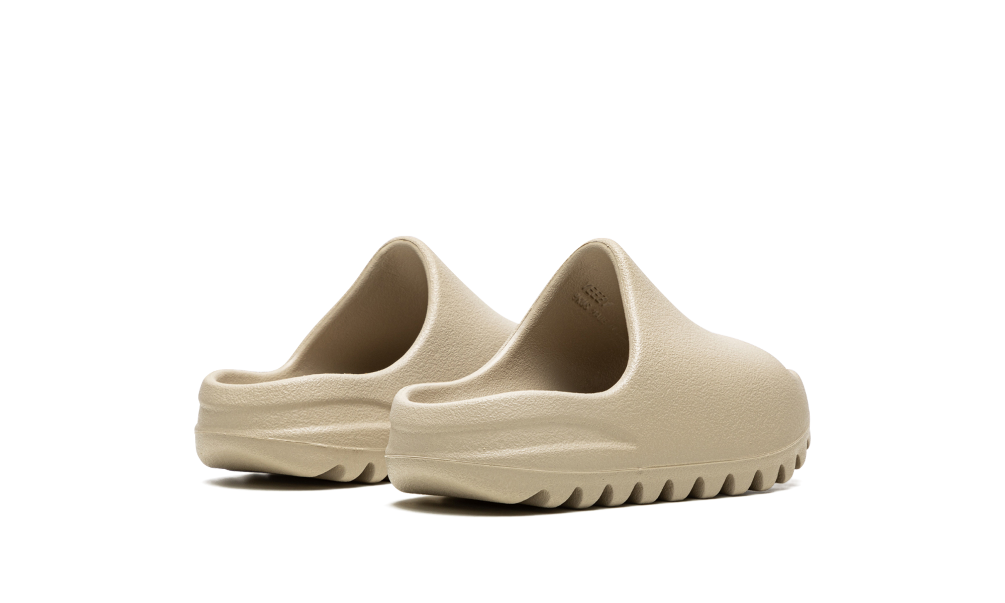 adidas yeezy slide pure restock pair kids+HQ4117+diagnol right behind view
