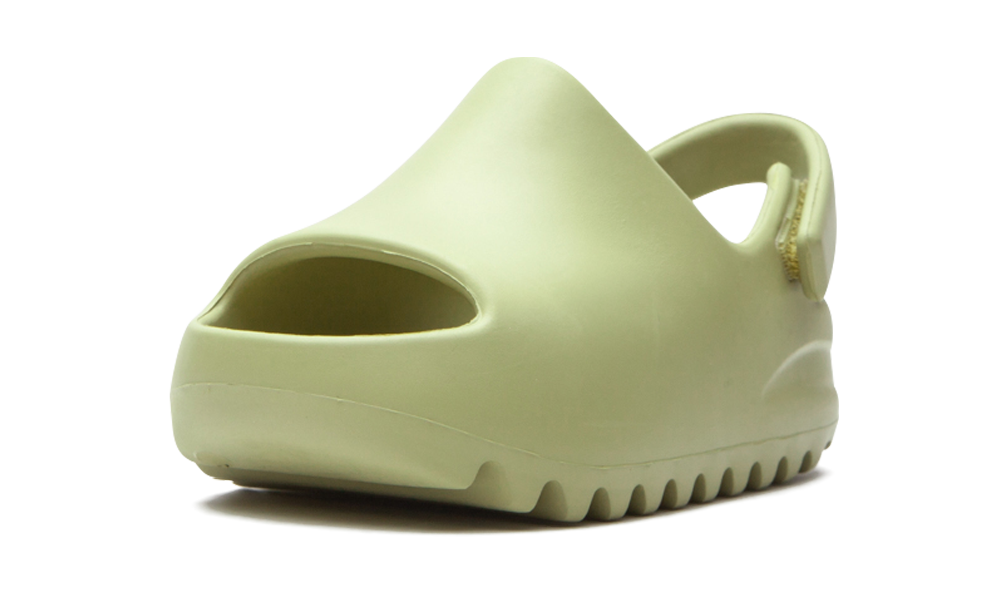 adidas yeezy slide resin infants+FX0496+diagnol right behind view