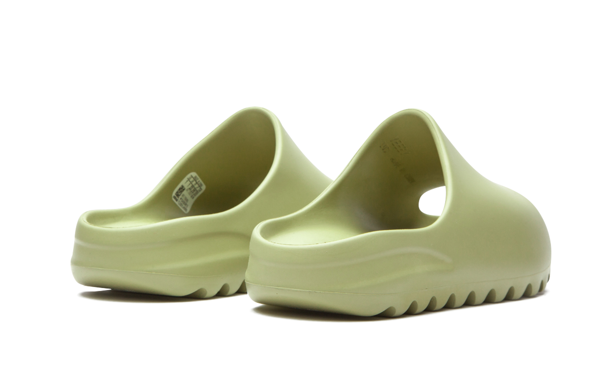 adidas yeezy slide resin kids+FX0495+diagnol right behind view