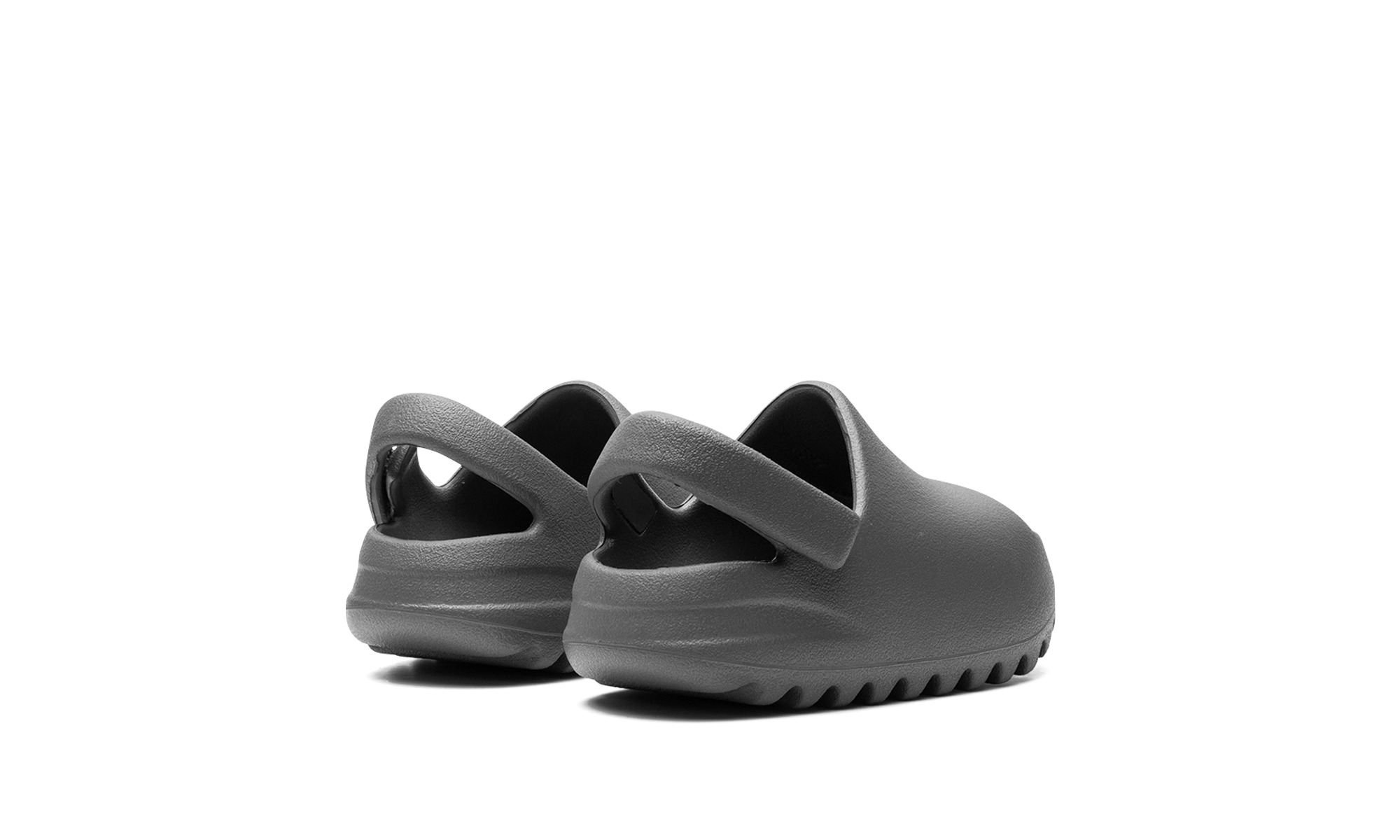 adidas yeezy slide slate grey infants+ID2355+diagnol right behind view