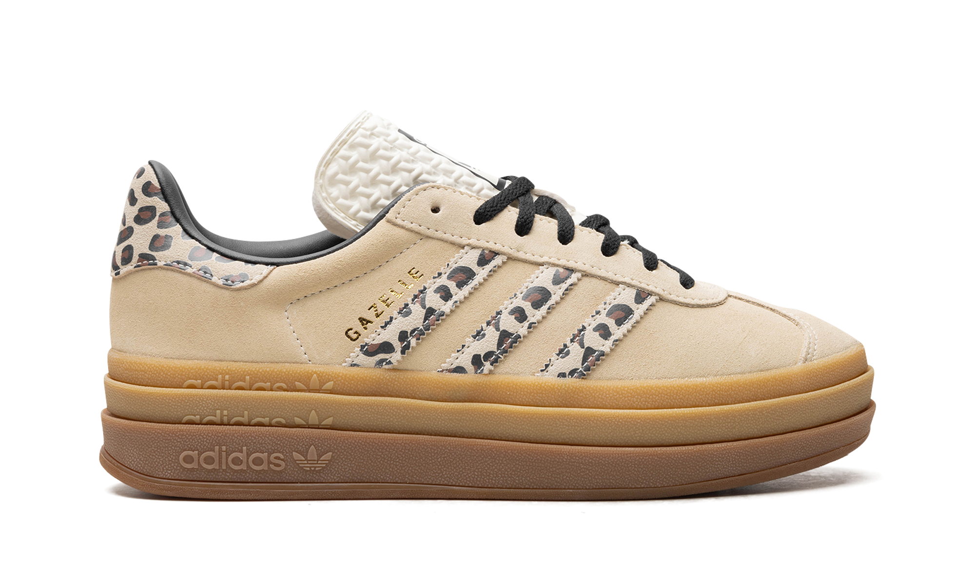 adidas gazelle bold cream black leopard women s+JI1370+right view