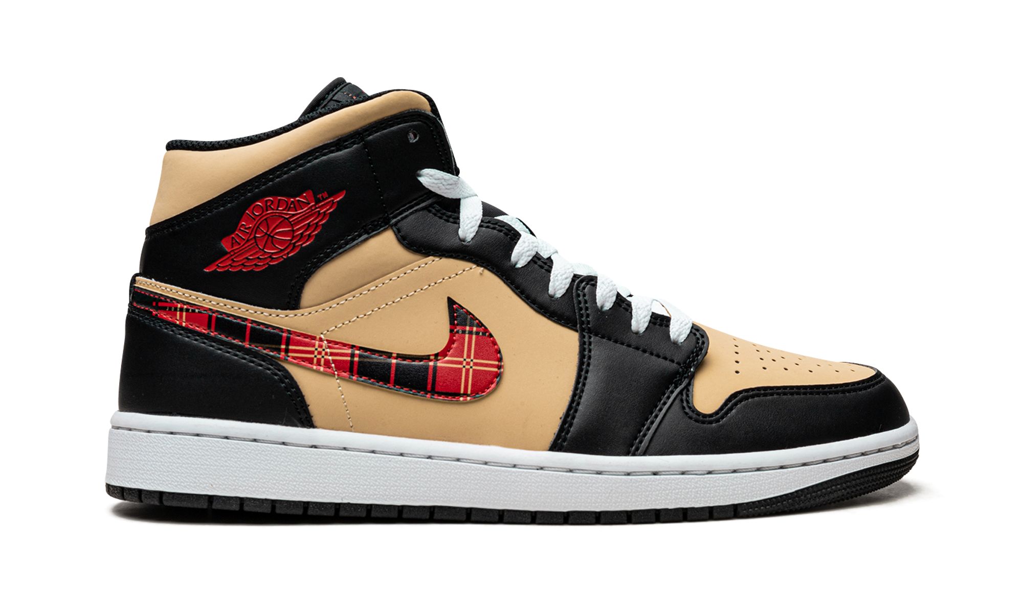 air jordan 1 mid tartan swoosh+DZ5329-001+right view