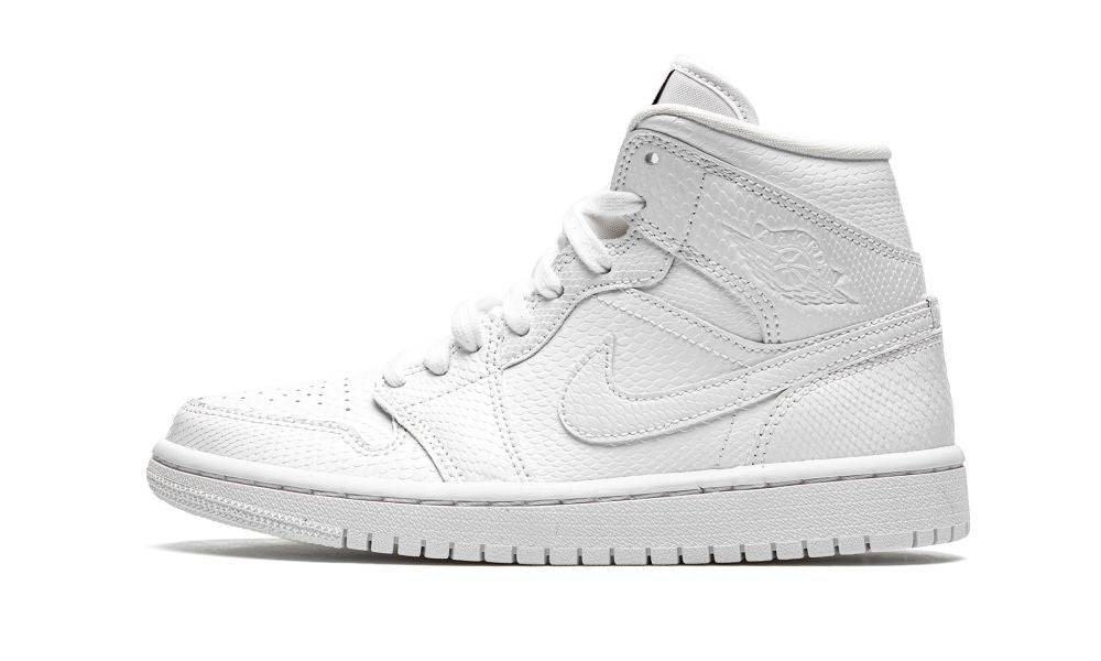 Air Jordan 1 Mid White Snakeskin