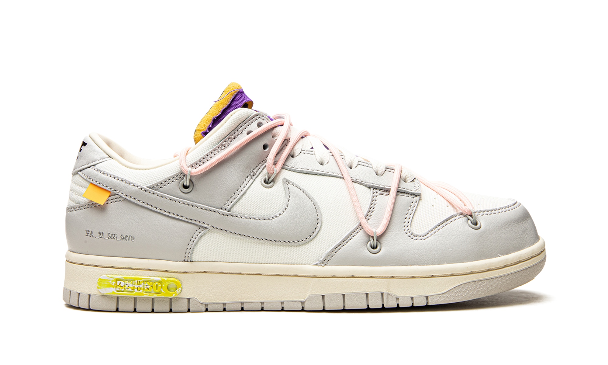 nike dunk low off white lot 24+DM1602-119+right view
